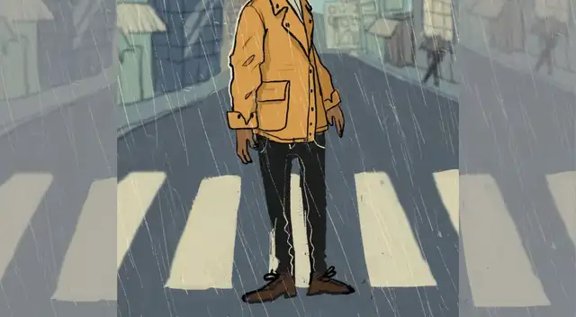 Pese a la fuerte lluvia, el hombre no se mojó el cabello. ¿Podrás decubrirlo?