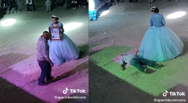 El hombre interrumpió de manera abrupta el quinceañero de esta señorita. El hombre interrumpió de manera abrupta el quinceañero de esta señorita.