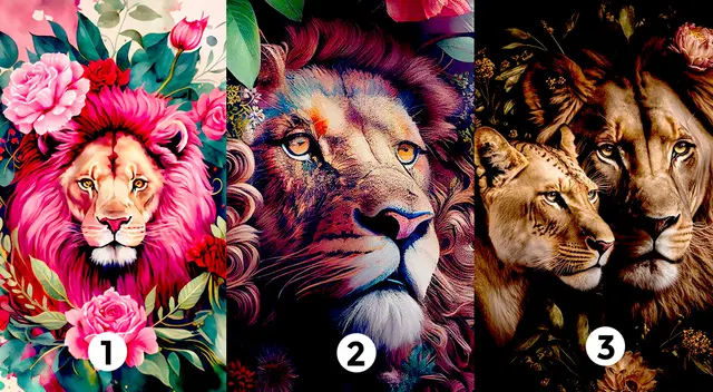 Analiza cada una de las opciones y escoge el león que más te guste. Analiza cada una de las opciones y escoge el león que más te guste.