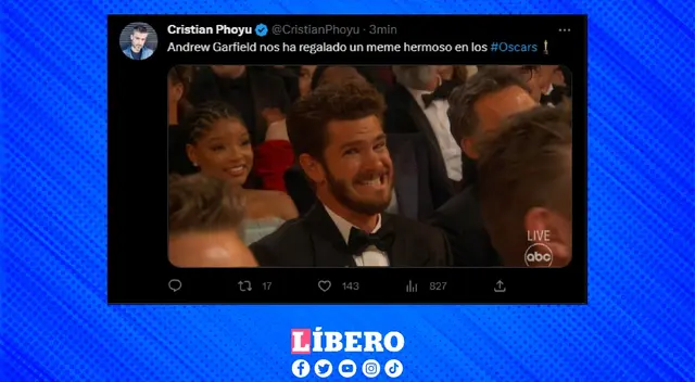 Andrew Garfield enternece a las redes sociales y se convierte en memes tras su gesto de felicidad Andrew Garfield enternece a las redes sociales y se convierte en memes tras su gesto de felicidad