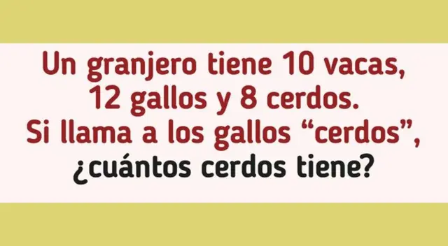 ¿Podrás saber cuántos cerdos hay? Muchos se equivocaron en la respuesta ¿Podrás saber cuántos cerdos hay? Muchos se equivocaron en la respuesta