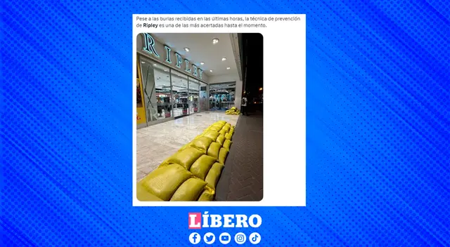 Ripley se adelantó a los hechos y evitó que su local amanezca inundado por las intensas lluvias.