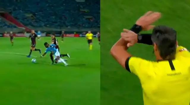 El árbitro Raphael Claus anuló un penal a favor de Sporting Cristal. Foto: ESPN El árbitro Raphael Claus anuló un penal a favor de Sporting Cristal. Foto: ESPN