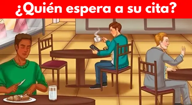 Uno de los tres hombres espera a su cita ¿Logras descifrar quién es?