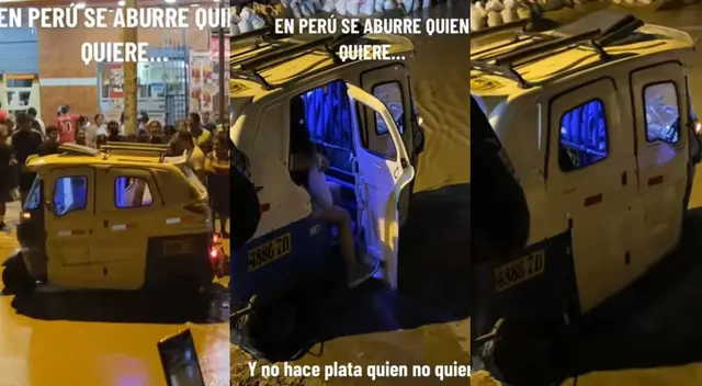 Mototaxista transporta a las personas de vereda en vereda y gana 1 sol por viaje Mototaxista transporta a las personas de vereda en vereda y gana 1 sol por viaje