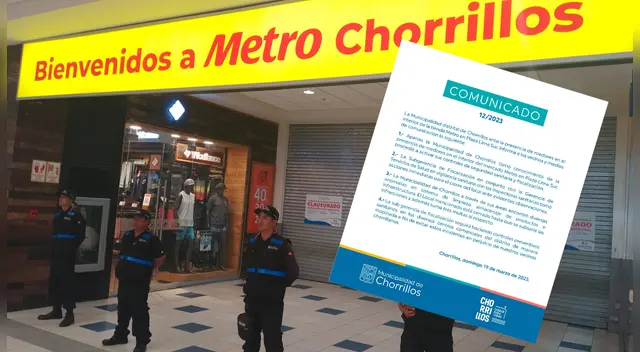 Metro de Plaza Lima Sur fue cerrado temporalmente por la Municipalidad de Chorrillos