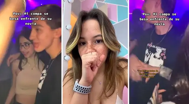 La joven grabó su reacción cuando vio el preciso momento en que su novio le fue infiel.