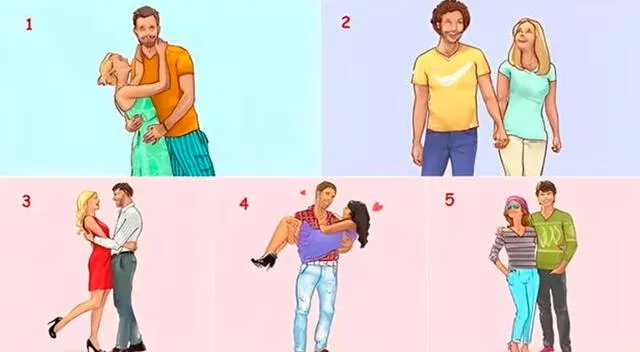 Analiza la prueba psicológica y elige a una de las cinco parejas que más te llame la atención.