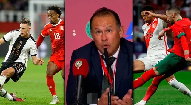 Juan Reynoso habló sobre la falta de remates directos al arco de la selección peruana contra Alemania y Marruecos. Foto: EFE / Movistar Deportes / Composición Líbero Juan Reynoso habló sobre la falta de remates directos al arco de la selección peruana contra Alemania y Marruecos. Foto: EFE / Movistar Deportes / Composición Líbero