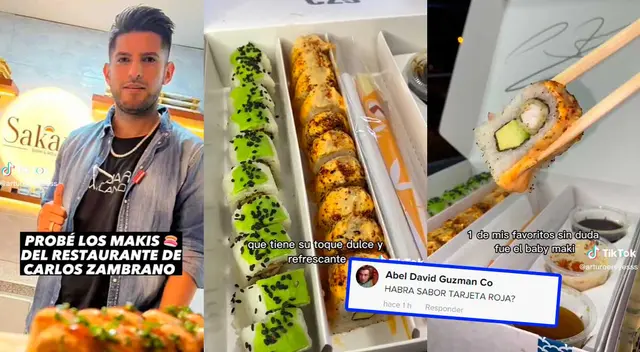 El tiktoker probó los makis de Zambrano y recibió todo tipo de burlas.