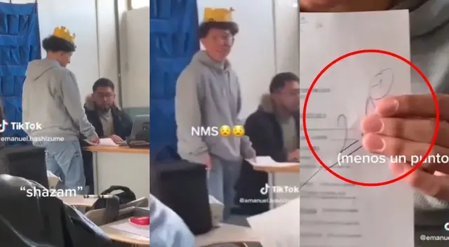 Pese a su intento por hacer reír a su profesor, el docente terminó jalándolo