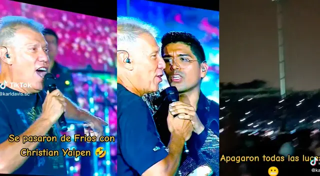 El cantante del grupo de cumbia no dudó en reaccionar al ver como el público le dedicó popular tema.