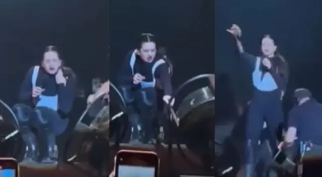 Rosalía vivió un bochornoso accidente durante su concierto en Brasil. Rosalía vivió un bochornoso accidente durante su concierto en Brasil.
