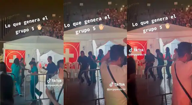 Personal de salud del evento disfrutó concierto del Grupo 5 en Estadio San Marcos.