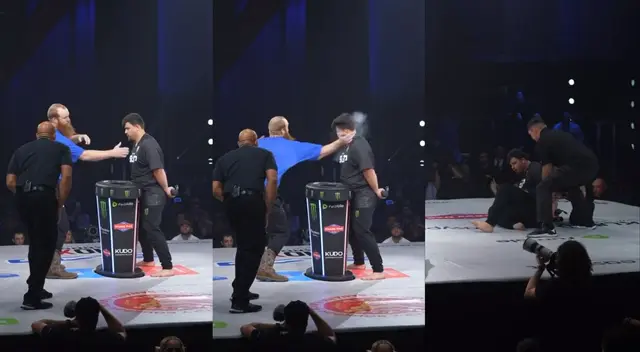La brutal cachetada que recibió el hombre lo dejó fuera de competencia. La brutal cachetada que recibió el hombre lo dejó fuera de competencia.