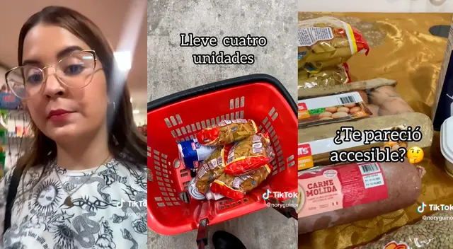 Extranjera muestra todos alimentos que puede comprar con 40 soles que gana diariamente. Extranjera muestra todos alimentos que puede comprar con 40 soles que gana diariamente.