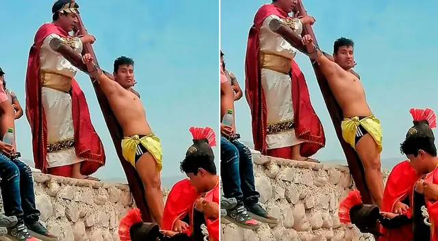 El curioso momento de la Semana Santa sucedió en la ciudad de Huacho. El curioso momento de la Semana Santa sucedió en la ciudad de Huacho.