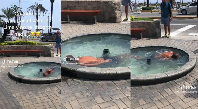 Peruano nada en una pileta en Chorrillos. Peruano nada en una pileta en Chorrillos.