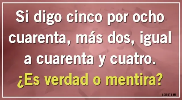 Solo tienes una oportunidad para desarrollar este complicado acertijo mental.