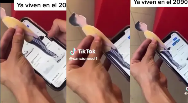 Hombre de nacional méxicano sopren con ingeniosa manera de probarse las zapatillas.
