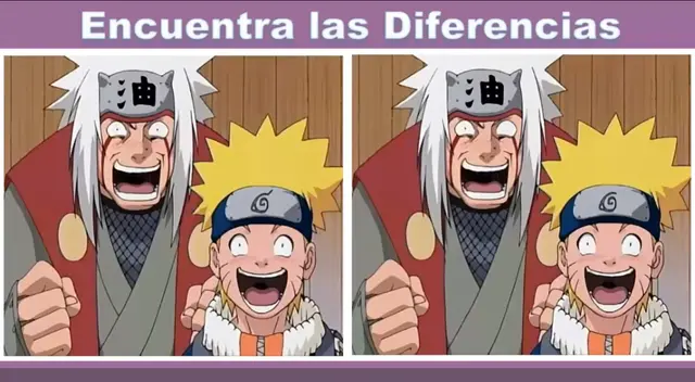 Halla las 6 diferencias en Naruto y Jiraiya.