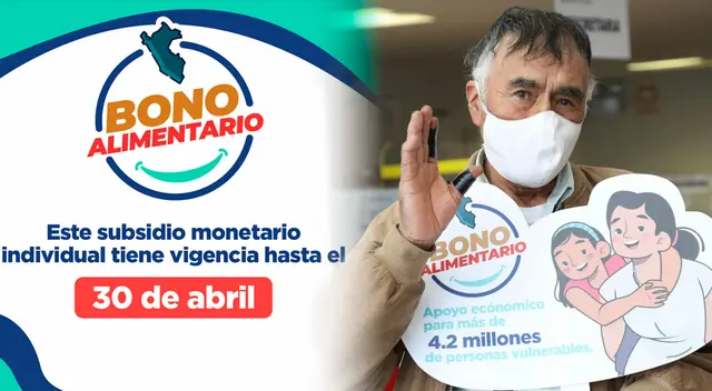 El bono vence este 30 abril, así que no te quedes sin los 270 soles y consulta si eres beneficiario. El bono vence este 30 abril, así que no te quedes sin los 270 soles y consulta si eres beneficiario.