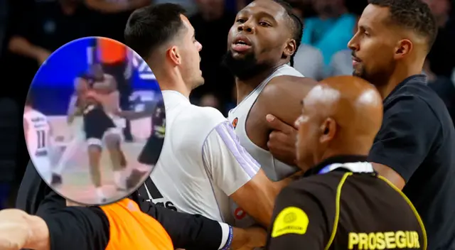 Jugador del Real Madrid realizó un 'suplex' a su rival en pleno partido por la Euroleague Jugador del Real Madrid realizó un 'suplex' a su rival en pleno partido por la Euroleague