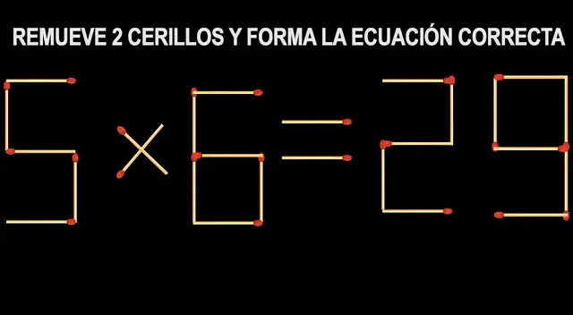 Forma correctamente la ecuación con solo mover dos cerillos