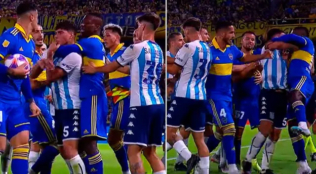 Futbolistas de Boca Juniors y Racing se fueron a las manos.