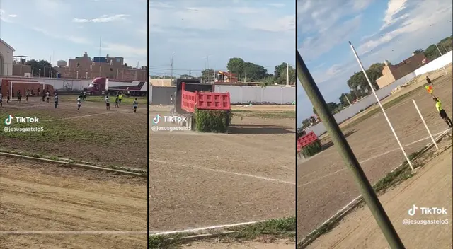 Al conductor no le importó cruzar el campo en medio del partido. Al conductor no le importó cruzar el campo en medio del partido.