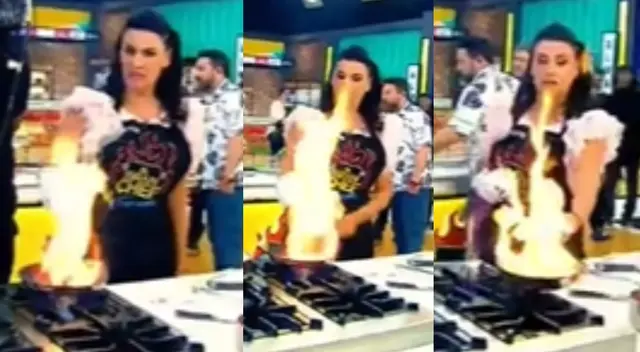 La popular actriz vivió un pequeño percance mientras cocinaba.