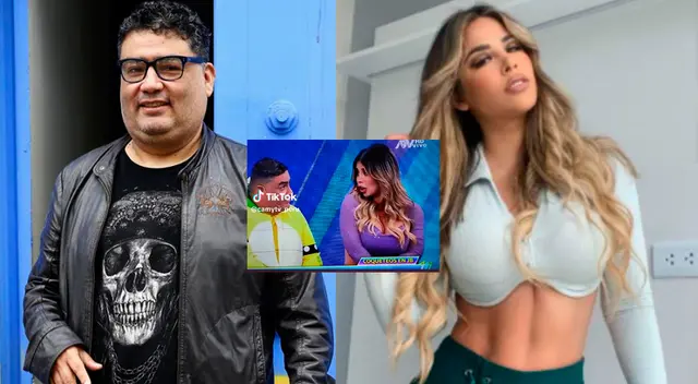 La 'pareja' se lució en el programa de Magaly y protagonizaron una romántica escena en vivo.