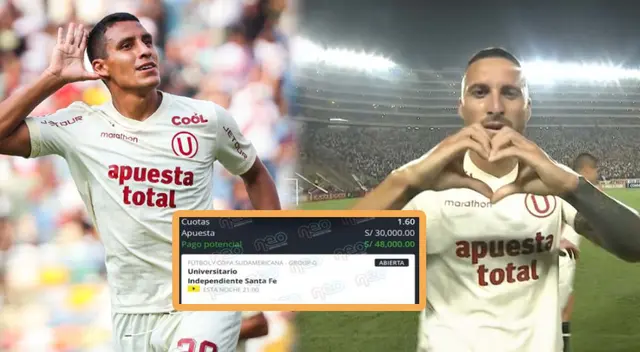 Un peruano apostó al partido de Universitario vs Santa Fe y podría ganar mucho dinero.