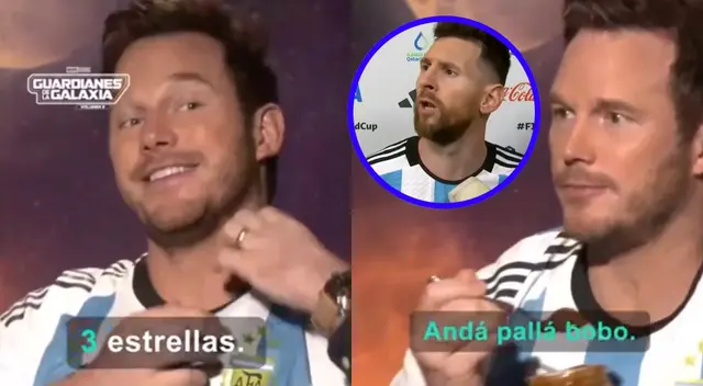 Chris Pratt sorprende en redes al lanzar frase de Lionel Messi "Andá pa’ allá bobo" Chris Pratt sorprende en redes al lanzar frase de Lionel Messi "Andá pa’ allá bobo"