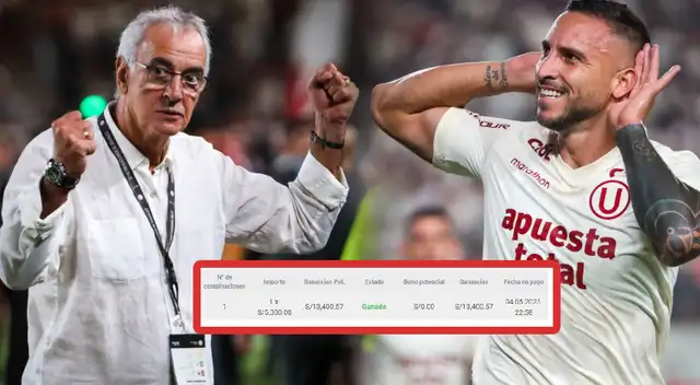 El aficionado apostó al partido de Universitario y ganó mucho dinero.