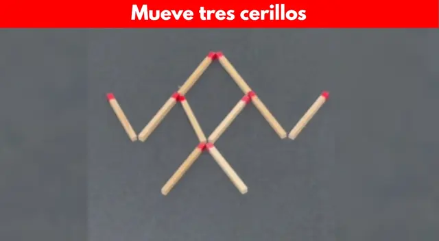Mueve 3 cerillos y haz que la ‘langosta’ mire hacia abajo
