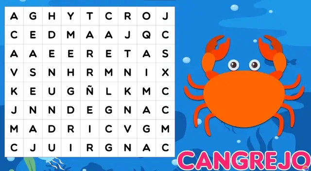 La compleja sopa de letras para poder ubicar al cangrejito