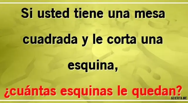 ¿Cuántas esquinas quedan? Tienes 7 segundos para responder ¿Cuántas esquinas quedan? Tienes 7 segundos para responder