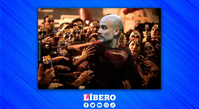 Pep Guardiola no se salvó de los memes tras el partido del City contra Madrid.
