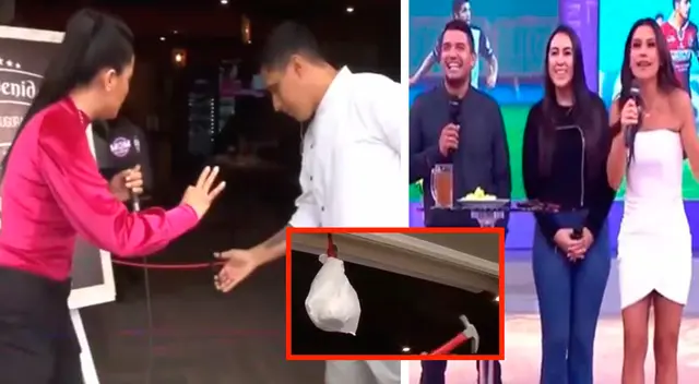 María Pía, 'La Carlota' y Mario Hart quedaron sorprendidos con la acción de la reportera.