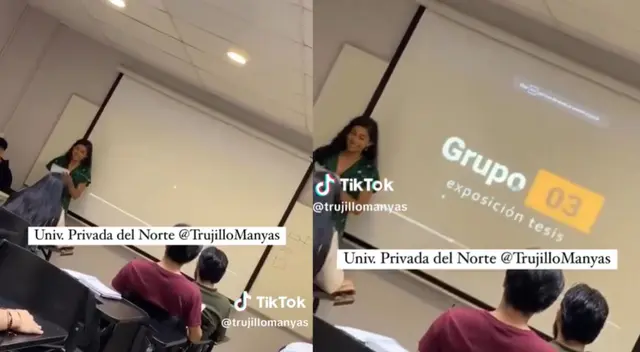 Joven presentó su exposición a sus compañeros en universidad