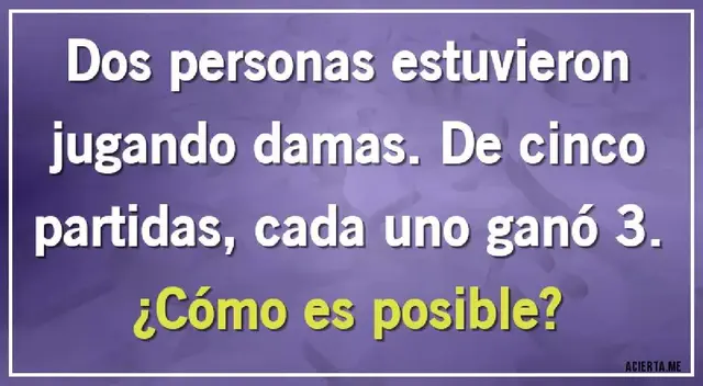 Solo tienes una oportunidad para desarrollar este nuevo acertijo mental.