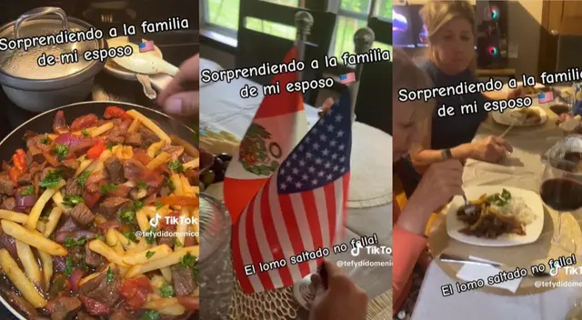 Peruana cocinó lomo saltado a familia de su esposo estadounidense Peruana cocinó lomo saltado a familia de su esposo estadounidense