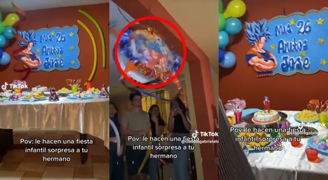 El joven decidió celebrar su cumpleaños número 26 con la temática de Dragon Ball