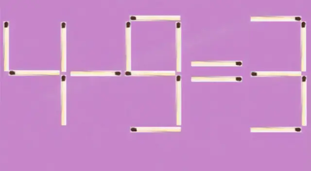 Acertijo visual: corrige la ecuación moviendo 2 cerillos