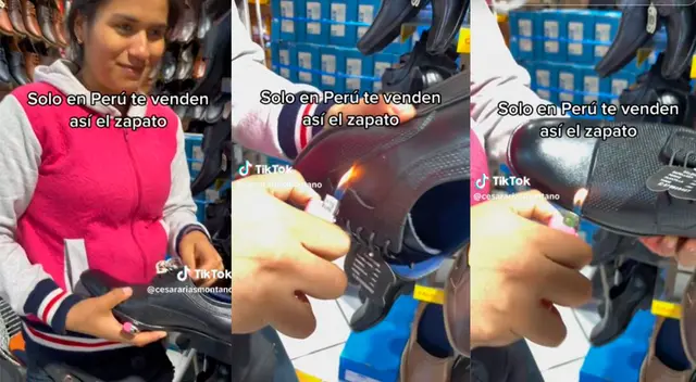 Joven aplica técnica para demostrar que sus zapatos son de buena calidad. Joven aplica técnica para demostrar que sus zapatos son de buena calidad.