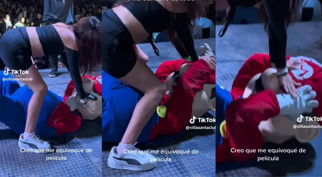 Mario Bros sorprendió a su público en el estrado de una discoteca.