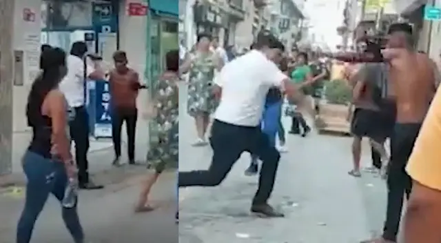 Empresario agarró a correazos a sujeto que quiso destruir su negocio