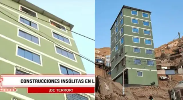 Viral: edificio en SJL se lleva la atención por tener 7 pisos en terreno de asentamiento