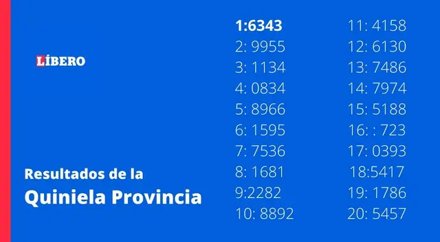 Quiniela Provincia La Nocturna